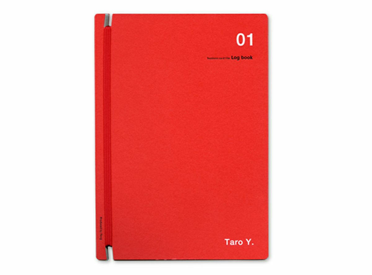 【個人名やイニシャル】名入れ 名刺ファイル Log book【赤】