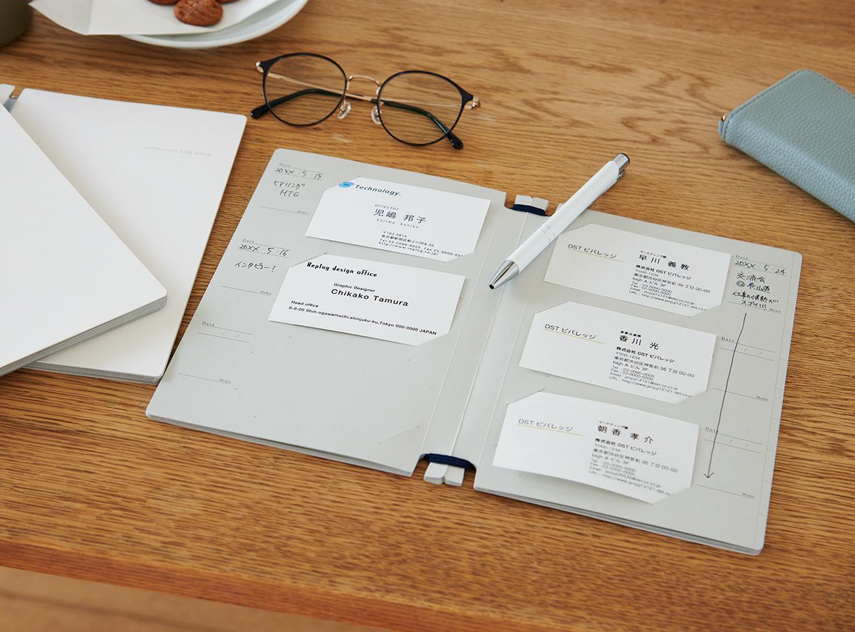 【ロゴ＋個人名やイニシャル】名入れ 名刺ファイル Log book（10〜20冊）